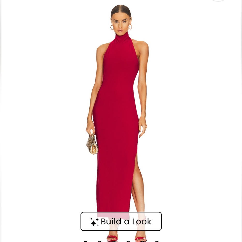 Norma Kamali Red Halter Dress